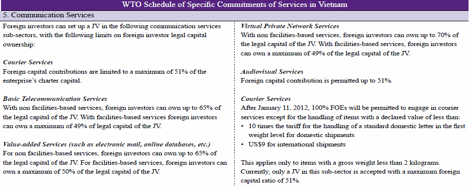 Comparing FOE and JV in Vietnam: Communication Services