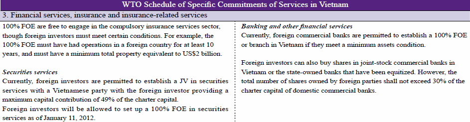 Comparing FOE and JV in Vietnam: Financial services, insurance and insurance-related services