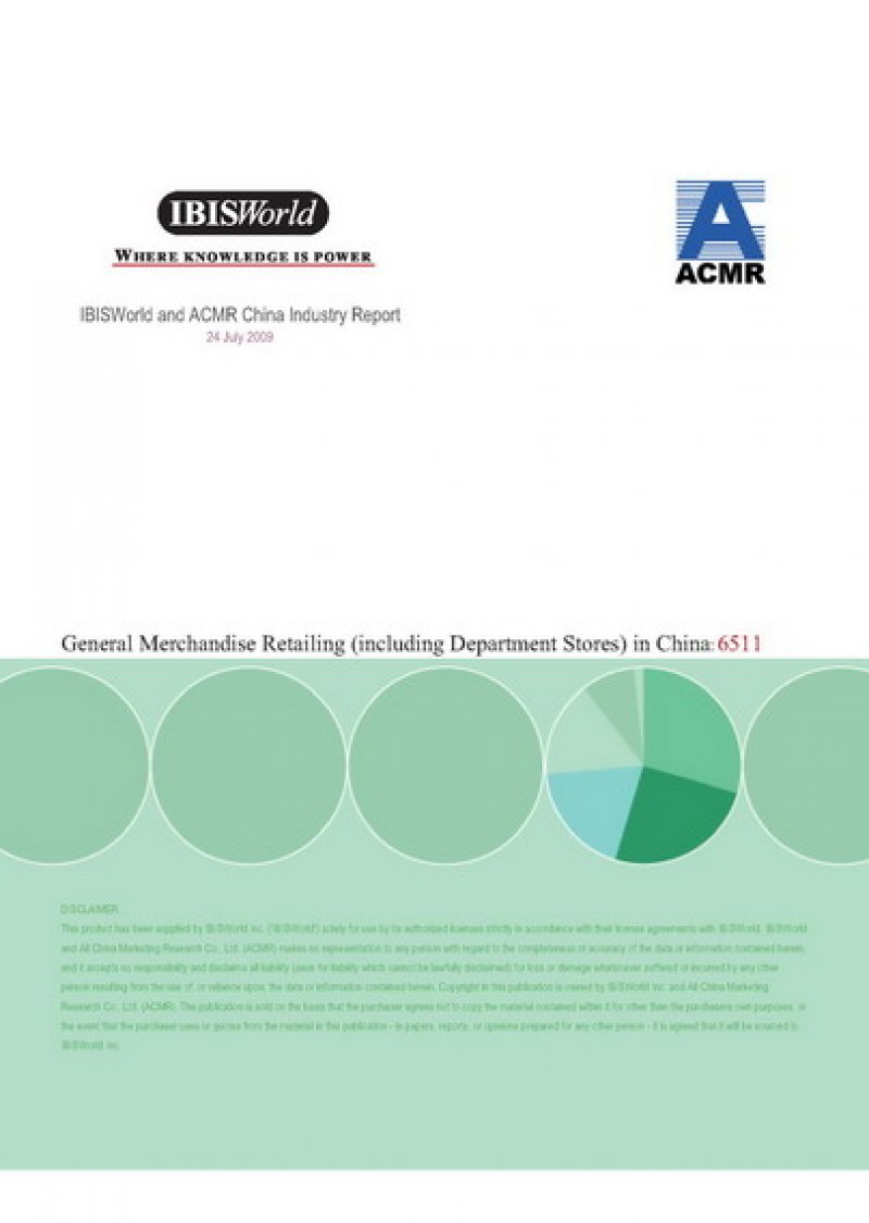 General Merchandise Retailing (including Department Stores) in China