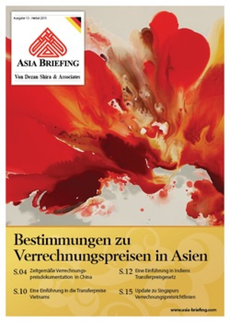 Bestimmungen zu Verrechnungspreisen in Asien