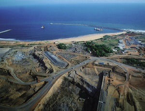 Hambantota Port, Sri Lanka. Commissioned by the ex-President, being constructed by the Chinese with costs running into billions. Serious doubts remain over its viability. 