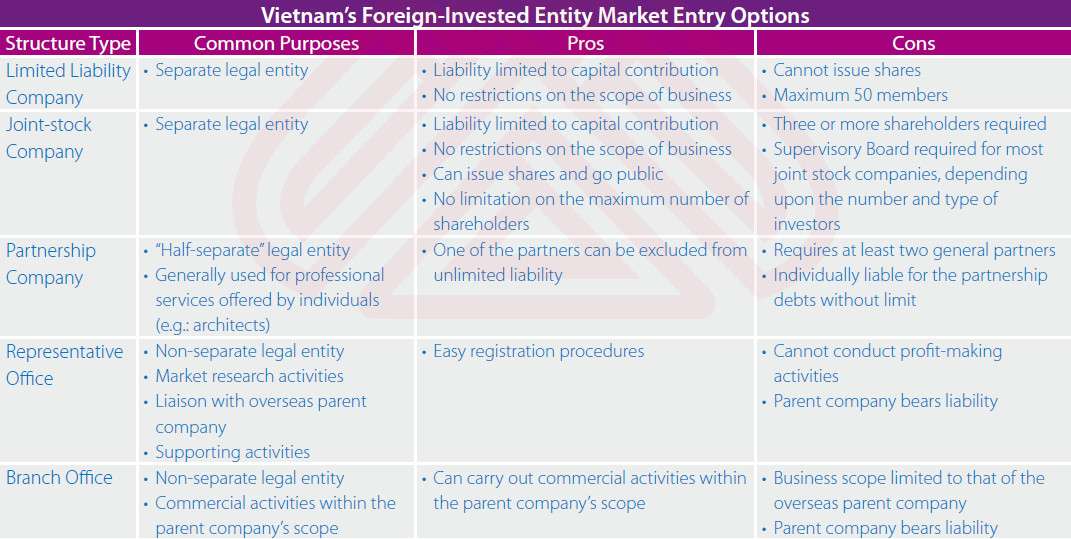 Vietnam's Foreign-Invested Entity Market Entry Options