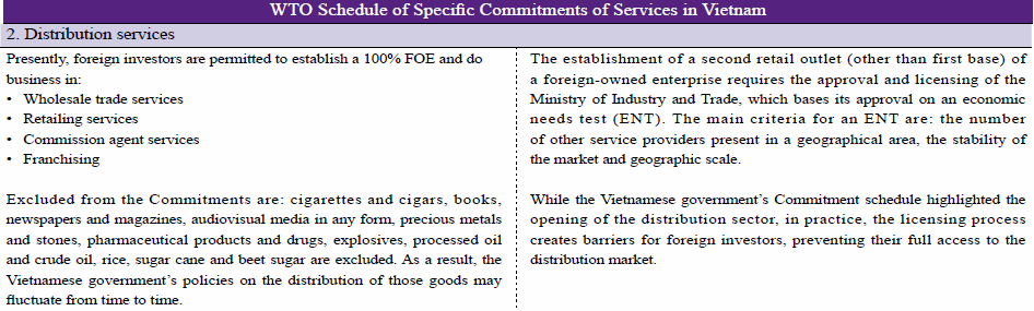 Comparing FOE and JV in Vietnam: Distribution services