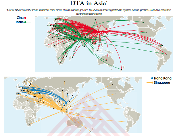 DTA in Asia: Cina, India, Hong Kong e Singapore