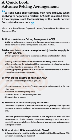 Advance Pricing Arrangements in China